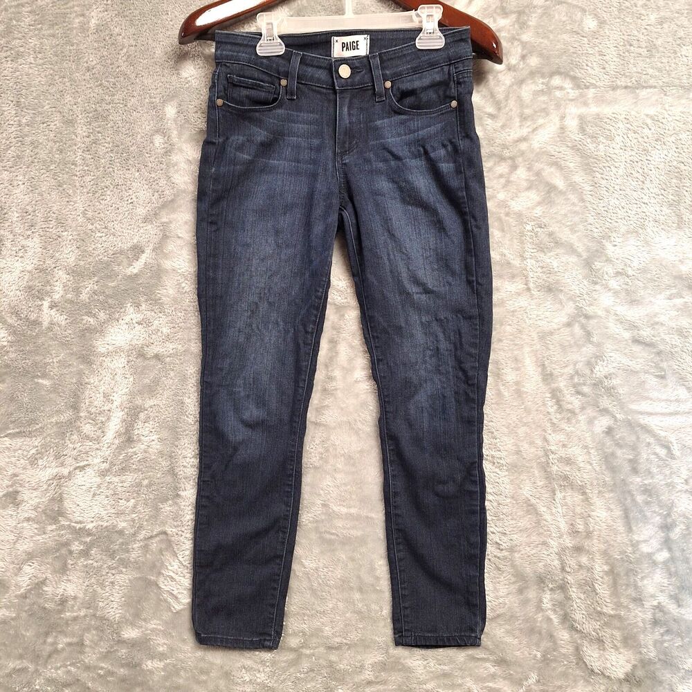 Paige Blue Dark Wash Denim Low Rise 5-Pocket Verdugo Cropped Jeans Size 25 READ